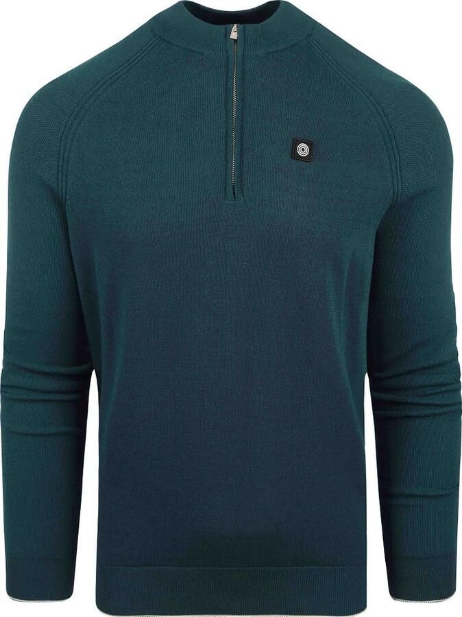 Blue Industry Sweater Half Zip Trui Donkergroen - Foto 4