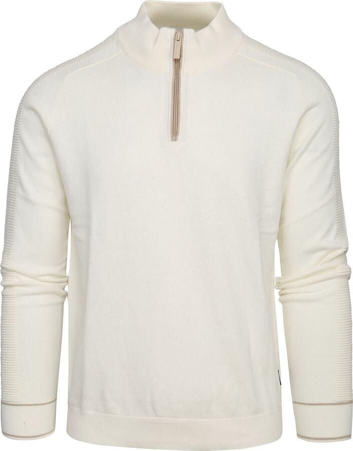 Blue Industry Cashmere Blend Half Zip Sweater White Heren