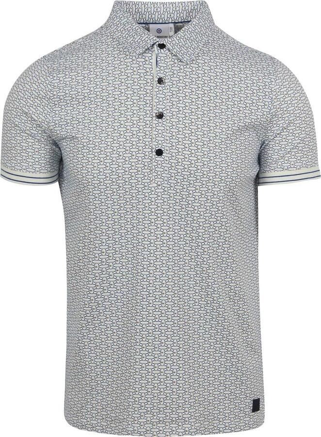 Blue Industry polo met all over print cobalt