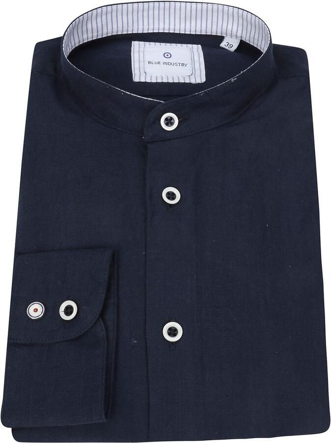 Blue Industry Overhemd Lange Mouw Overhemd Donkerblauw