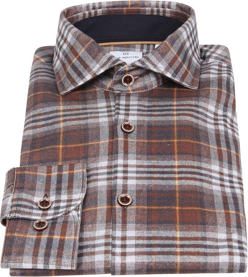 Blue Industry Overhemd Jersey Ruit Bruin Heren - Foto 2