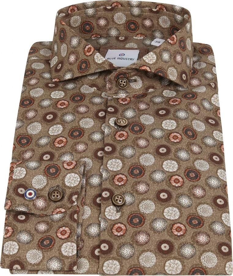 Blue Industry Overhemd Print Camel Bruin - Foto 2