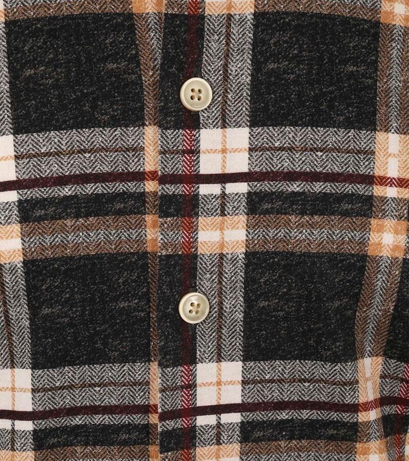 Blue Industry casual overhemd normale fit bruin geruit katoen - Foto 4