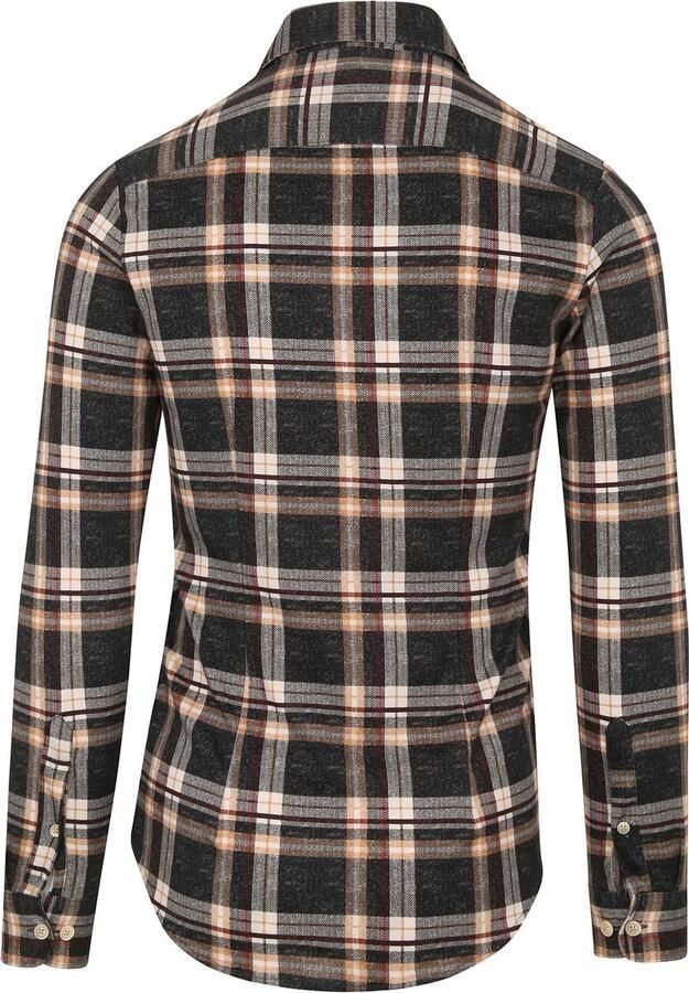 Blue Industry casual overhemd normale fit bruin geruit katoen - Foto 3