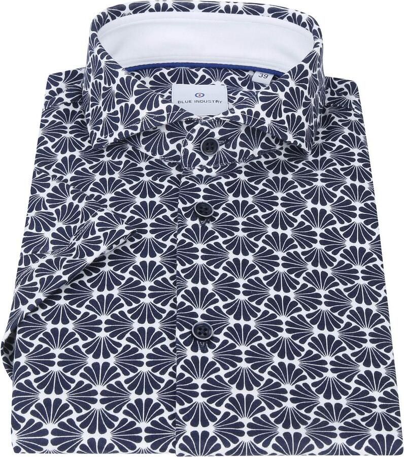 Blue Industry Overhemd Lange Mouw Overhemd Short Sleeve Navy
