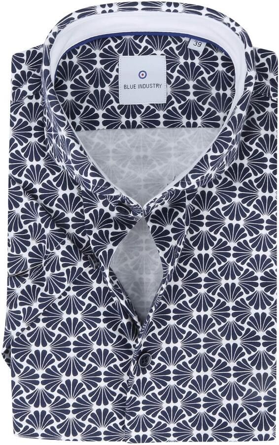 Blue Industry Overhemd Lange Mouw Overhemd Short Sleeve Navy