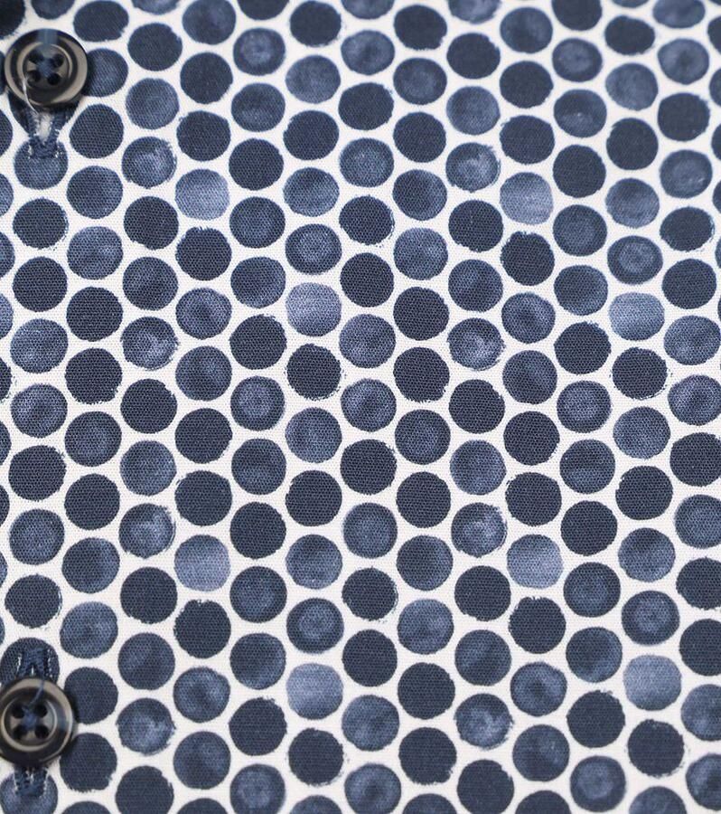 Blue Industry Blauw Geprint Katoenen Overhemd Slim Fit Blue Heren