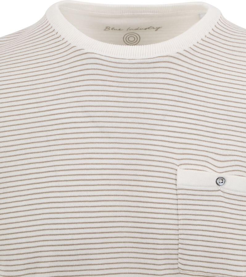 Blue Industry T-shirt T-Shirt Streep Ecru