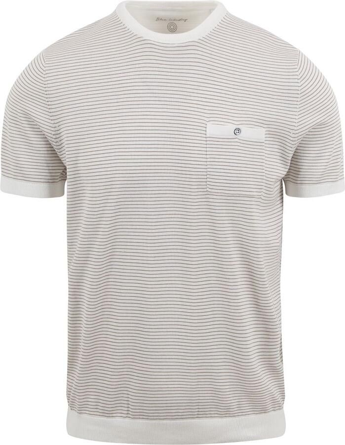 Blue Industry T-shirt T-Shirt Streep Ecru