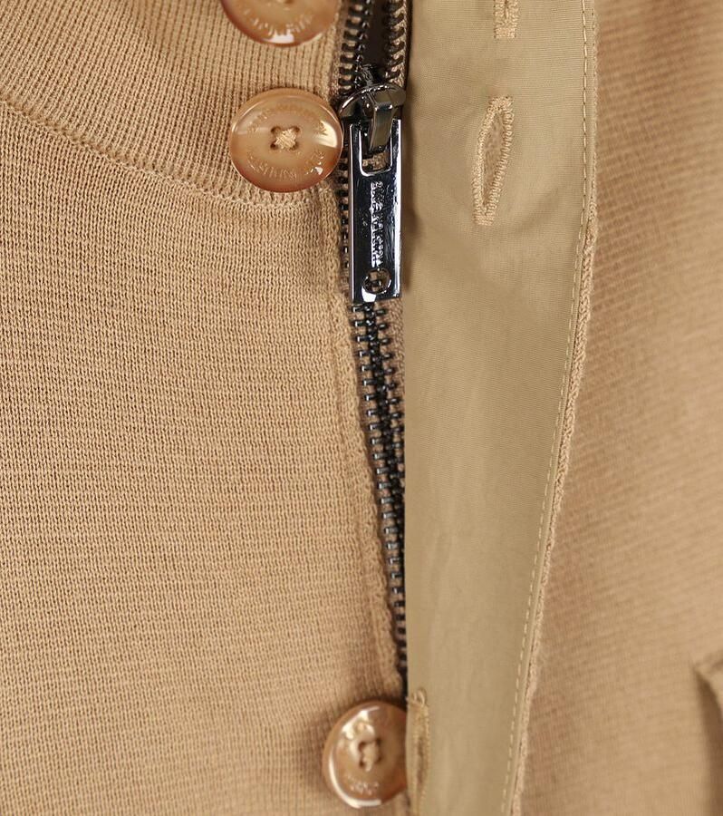 Blue Industry Sweater Zipper Vest Camel