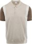 Blue Industry polo slim fit ecru effen katoen mouw donkerbruin - Thumbnail 1