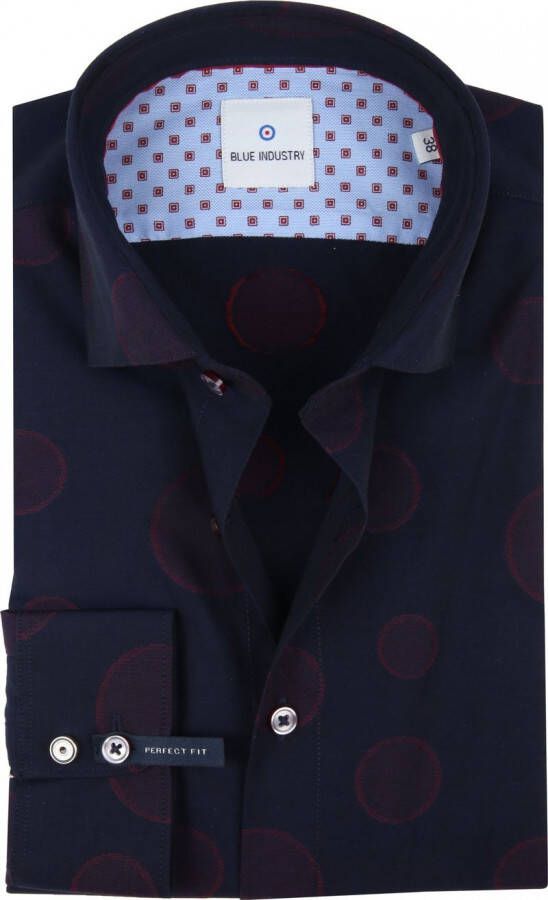 Blue Industry Overhemd Dots Blauw Heren