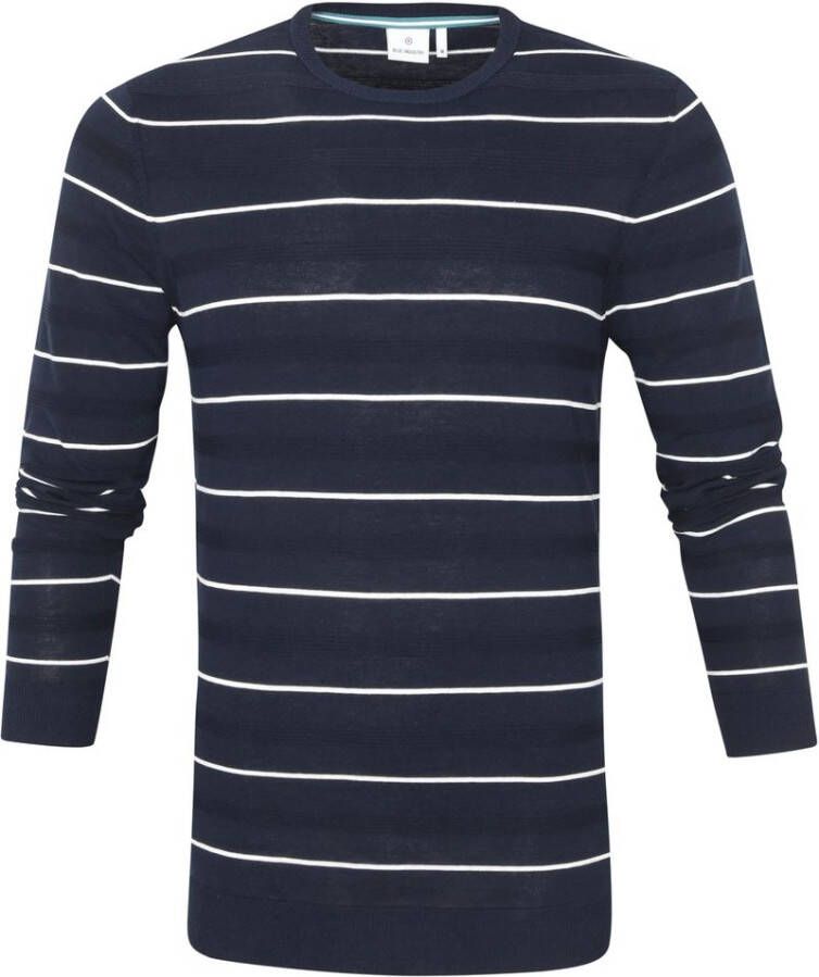 Blue Industry Pullover Stripe Donkerblauw