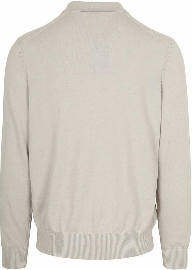 Boss Asac Long Sleeve Polo Ecru - Foto 3