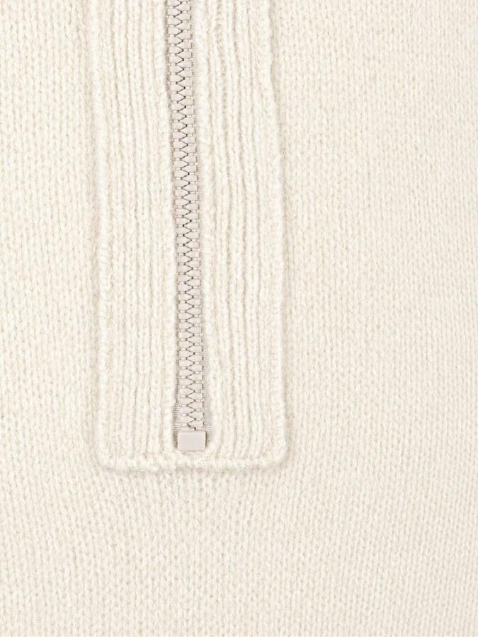 Boss Awoolio Half Zip Trui Ecru - Foto 3