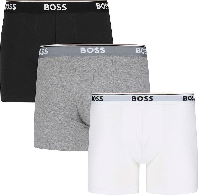 BOSS Lange boxershort BRIEF 3 PACK met in kleur bijpassende weefband (3 stuks) - Foto 4