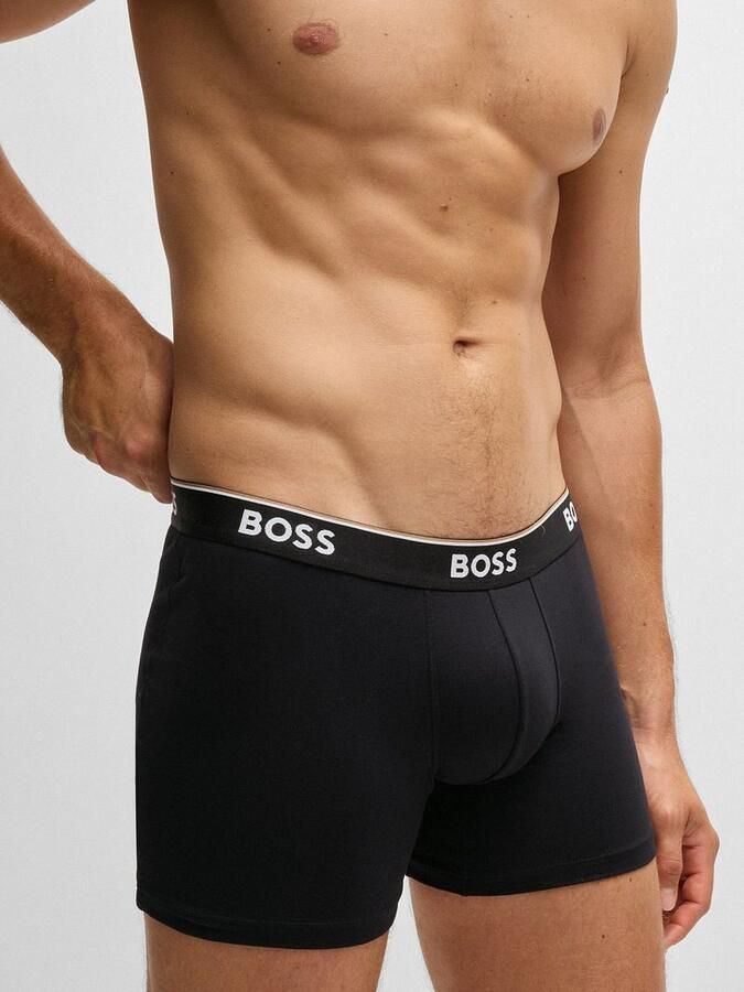 BOSS Lange boxershort BRIEF 3 PACK met in kleur bijpassende weefband (3 stuks) - Foto 18