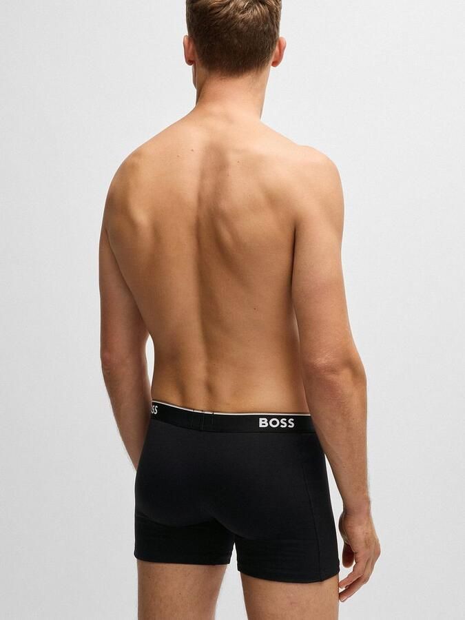 BOSS Lange boxershort BRIEF 3 PACK met in kleur bijpassende weefband (3 stuks) - Foto 20