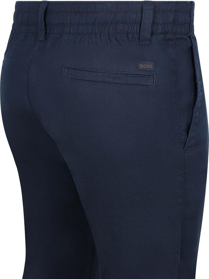 BOSS Sanderson-L-3 regular chino met linnen donkerblauw - Foto 6