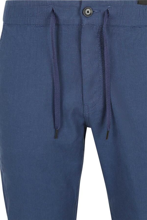 Boss Orange Regular fit linnen broek met tunnelkoord model 'Sanderson' - Foto 4