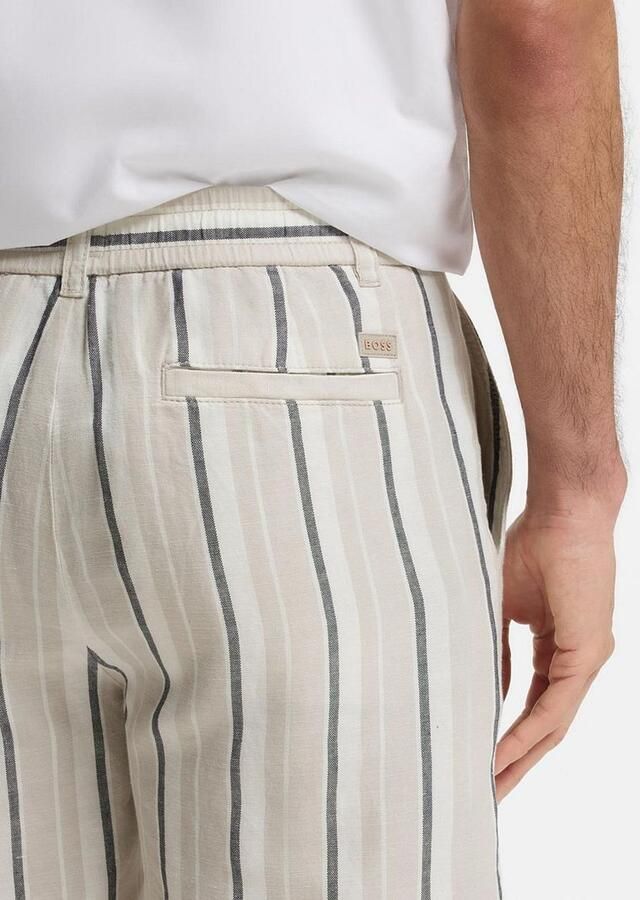 Boss Orange straight leg chino's shorts mix van katoen en linnen model 'CHINO_ST_SHORTS_2' - Foto 5