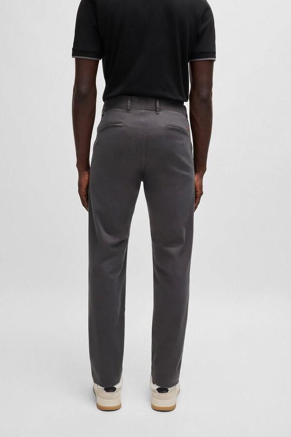 Boss Orange Slim Fit Satijnen Chino Broek Gray Heren - Foto 10