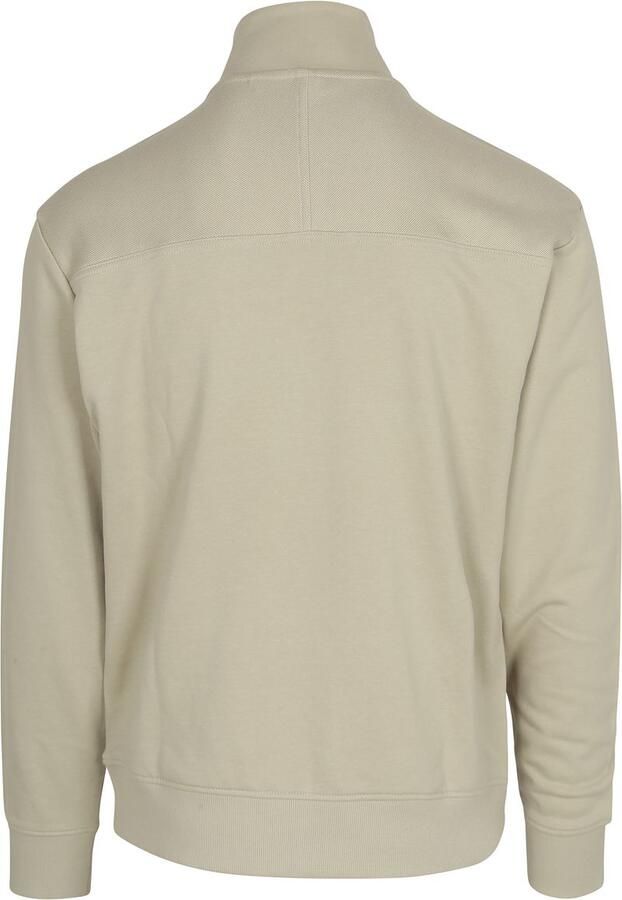 Boss Orange Hoge hals katoenen trui met rits Yellow Heren