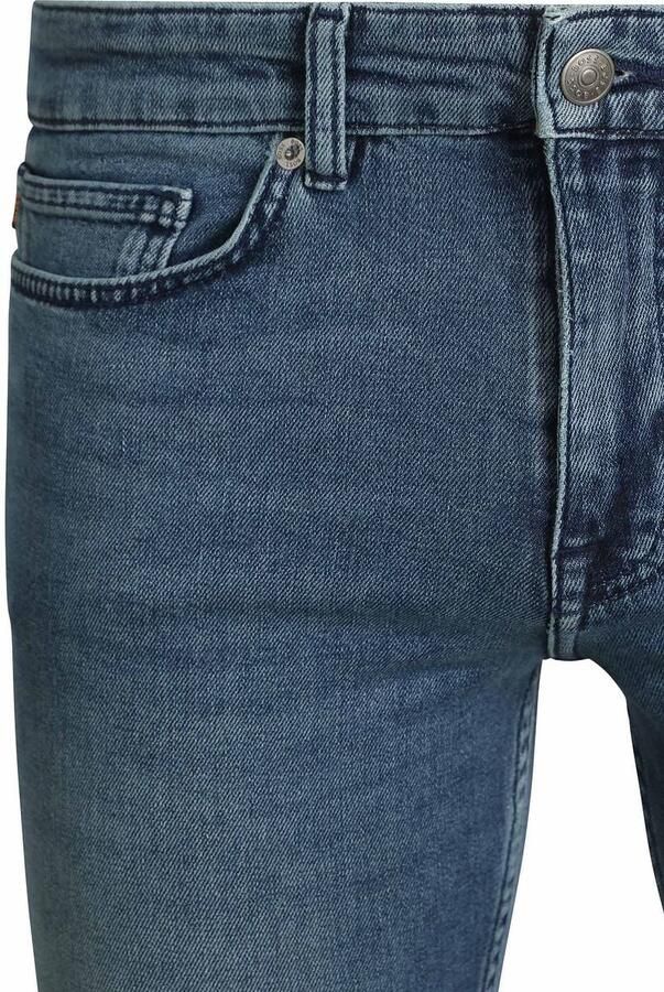 Hugo Boss Regular Fit Jeans 5-Pocket Stijl Taps toelopende pijp Medium blauw Blue Heren - Foto 4