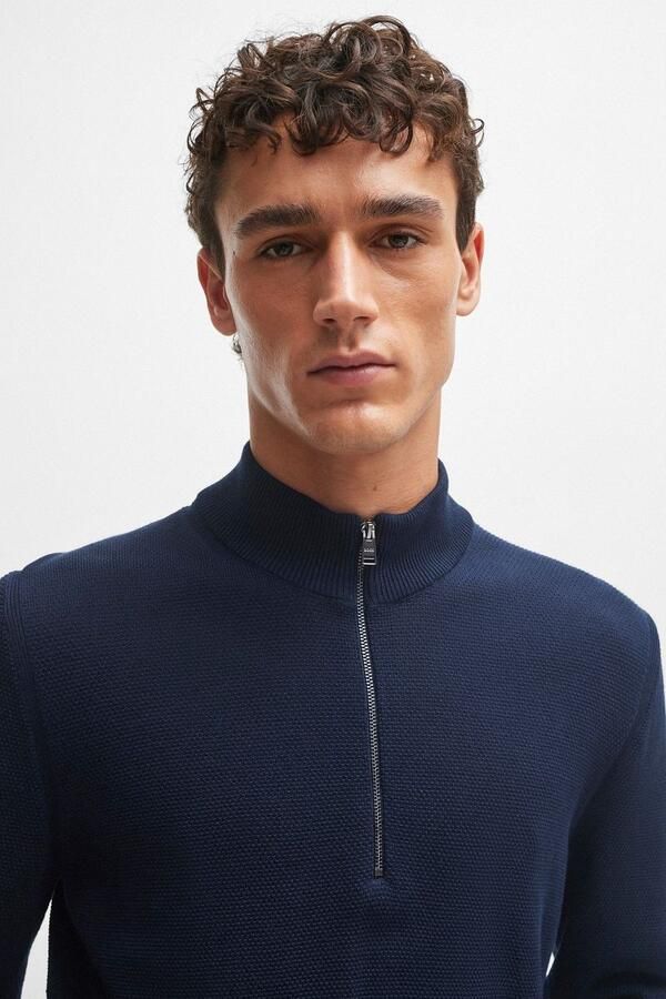 Boss Sweaters Ebrando-P Half Zip Trui Navy - Foto 4