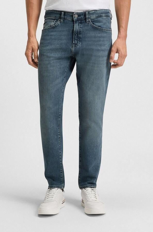 Hugo Boss Regular Fit Jeans 5-Pocket Stijl Taps toelopende pijp Medium blauw Blue Heren - Foto 15