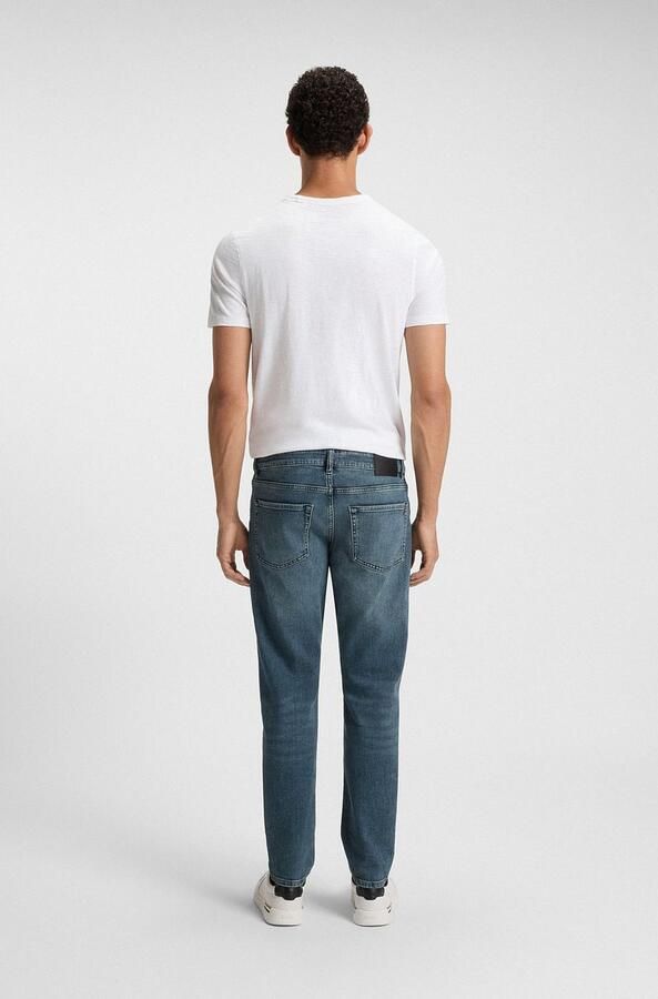 Hugo Boss Regular Fit Jeans 5-Pocket Stijl Taps toelopende pijp Medium blauw Blue Heren - Foto 17