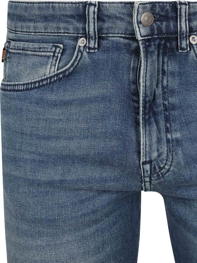 Hugo Boss Regular Fit Jeans 5-Pocket Stijl Taps toelopende pijp Medium blauw Blue Heren - Foto 13