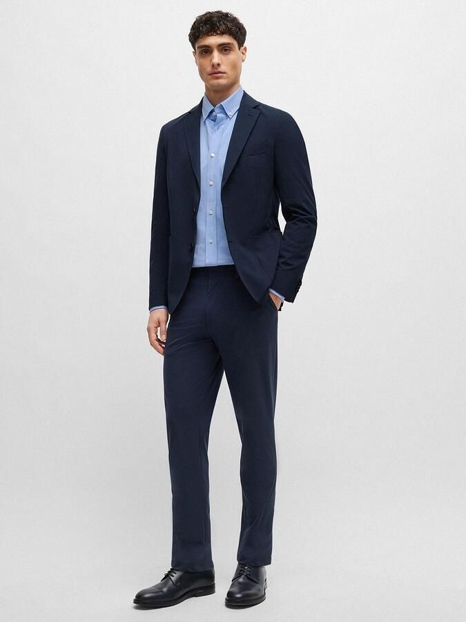Boss Regular fit zakelijk overhemd van een katoenmix - Foto 5
