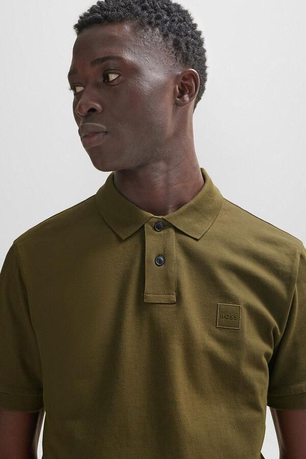 Hugo Boss Geborduurd Poloshirt met Twee-Knoopsluiting Green Heren - Foto 3