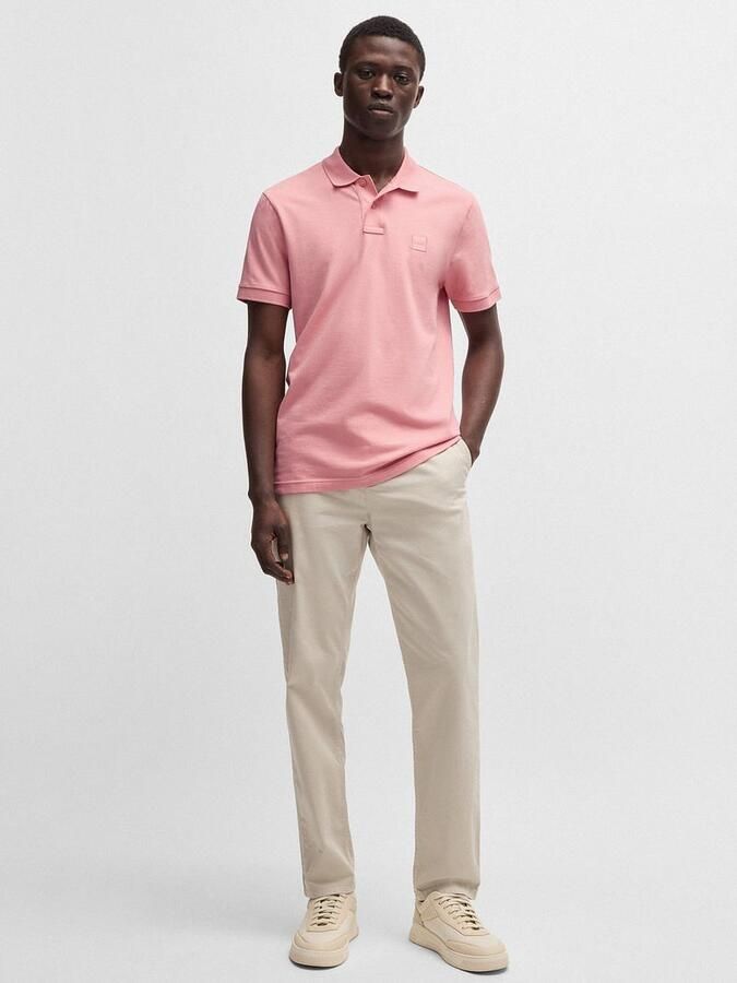 Boss Orange Slim fit poloshirt met labelbadge model 'Passenger' - Foto 3