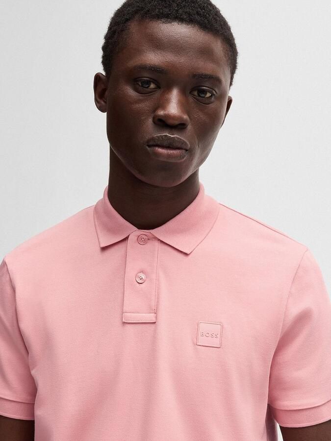 Boss Orange Slim fit poloshirt met labelbadge model 'Passenger' - Foto 4