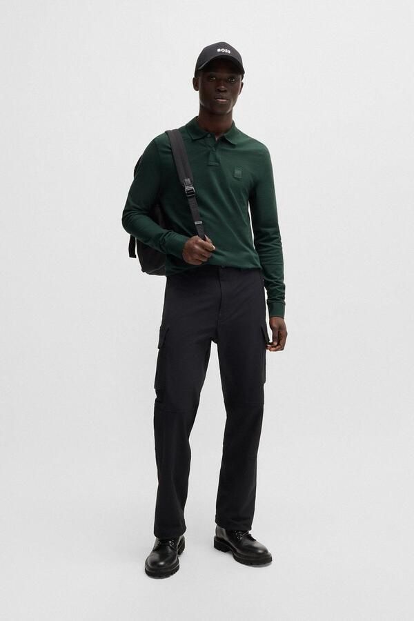 Boss Orange Slim fit poloshirt met labelbadge model 'Passerby' - Foto 3