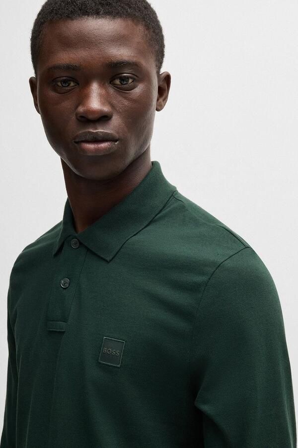 Boss Orange Slim fit poloshirt met labelbadge model 'Passerby' - Foto 4