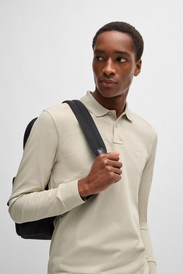 Boss Orange Slim fit poloshirt met labelbadge model 'Passerby' - Foto 8