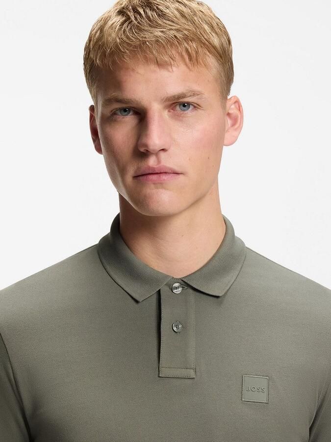 Boss Orange Slim Fit poloshirt van katoenmix model 'PASSERBY' - Foto 7