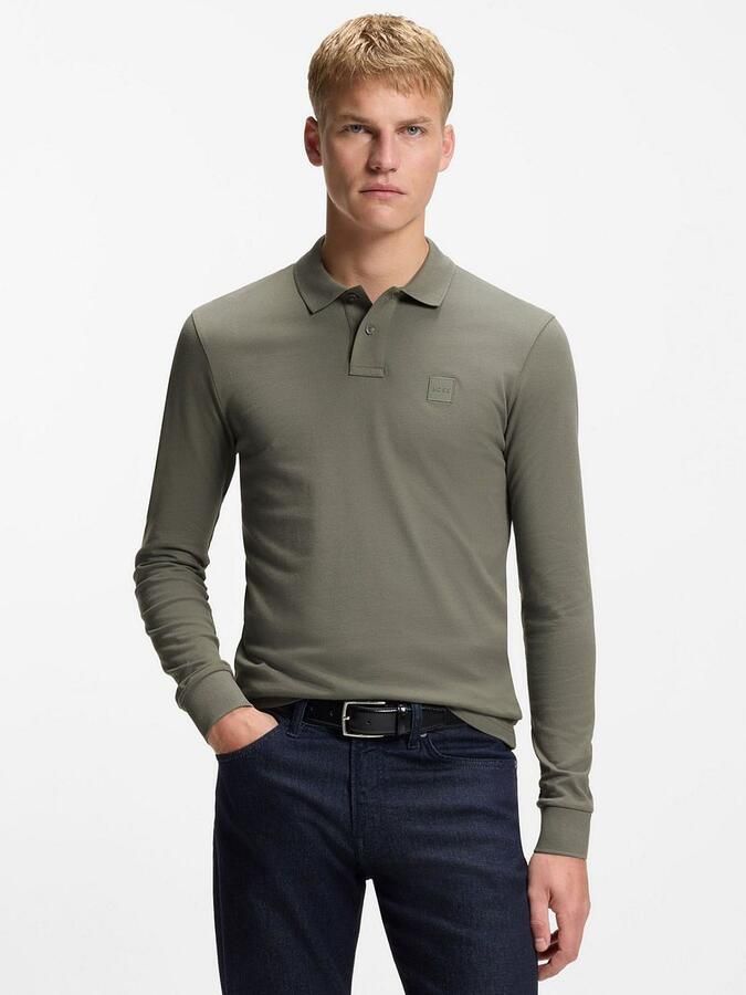 Boss Orange Slim Fit poloshirt van katoenmix model 'PASSERBY' - Foto 8