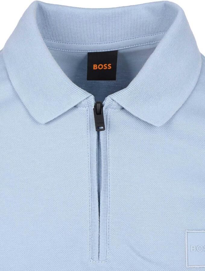 Boss Passerzip Half Zip Polo Lichtblauw - Foto 2