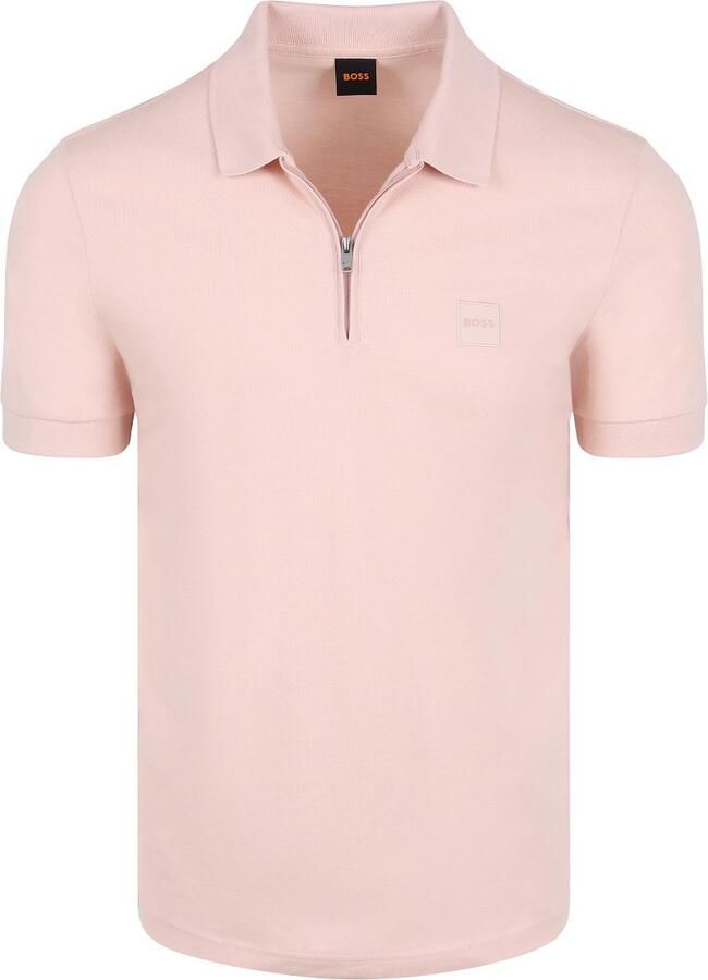 Boss Passerzip Half Zip Polo Roze