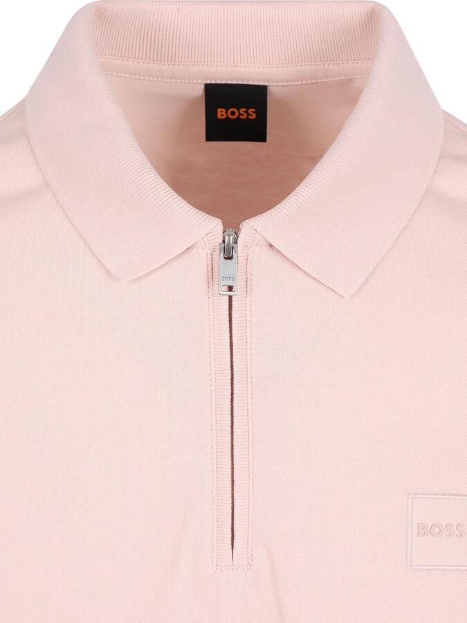 Boss Passerzip Half Zip Polo Roze - Foto 3