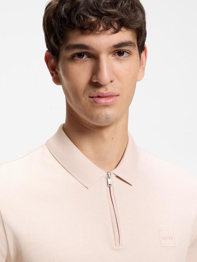 Boss Passerzip Half Zip Polo Roze - Foto 4