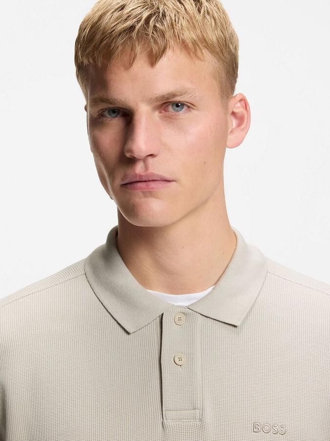 Boss Petempestolong Long Sleeve Polo Ecru - Foto 3