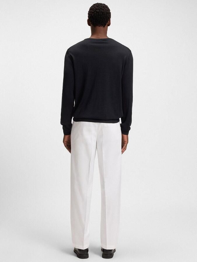 Hugo Boss Slim-Fit Wollen Pullover V-Hals Trui Blue Heren - Foto 6