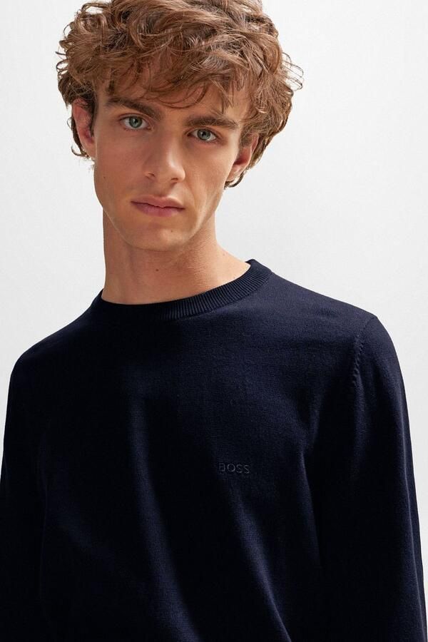 Hugo Boss Essentiële Blauwe Trui met Geborduurd Logo Blue Heren