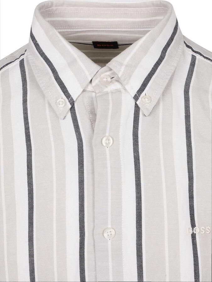 Boss Overhemd Lange Mouw Relegant Overhemd Linen Blend Streep - Foto 5