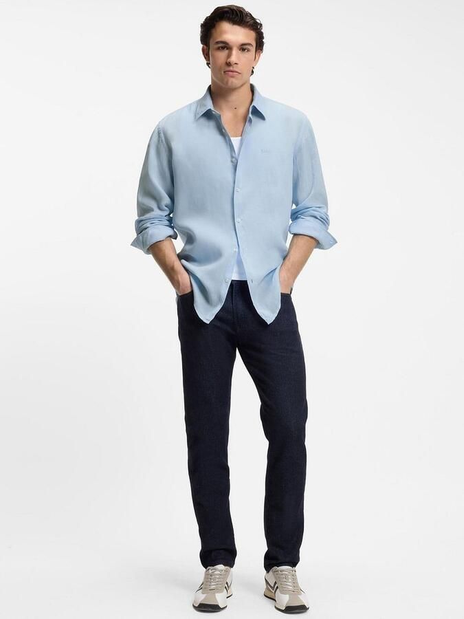 Boss Orange regular fit vrijetijdsoverhemd van puur linnen model 'RELEGANT' - Foto 4